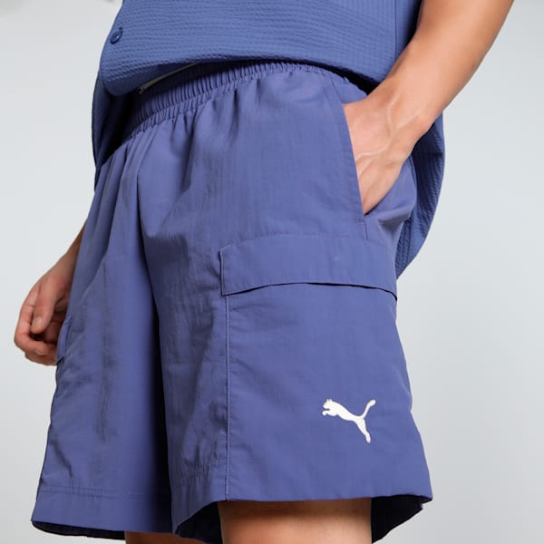 WARDROBE Essentials Men's Relaxed Fit  6" Cargo Shorts, Blue Crystal, extralarge-IND
